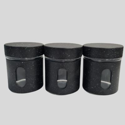 Condiments 3 Piece Set- Black