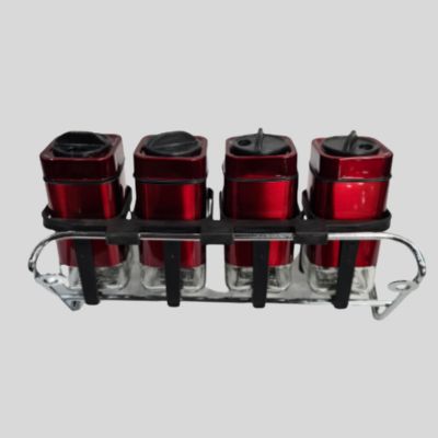 Condiments 4 Piece Set- Dark Red