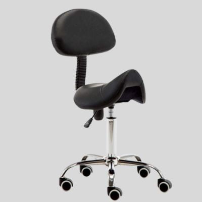 Saddle Stool Black Backrest BB-S143